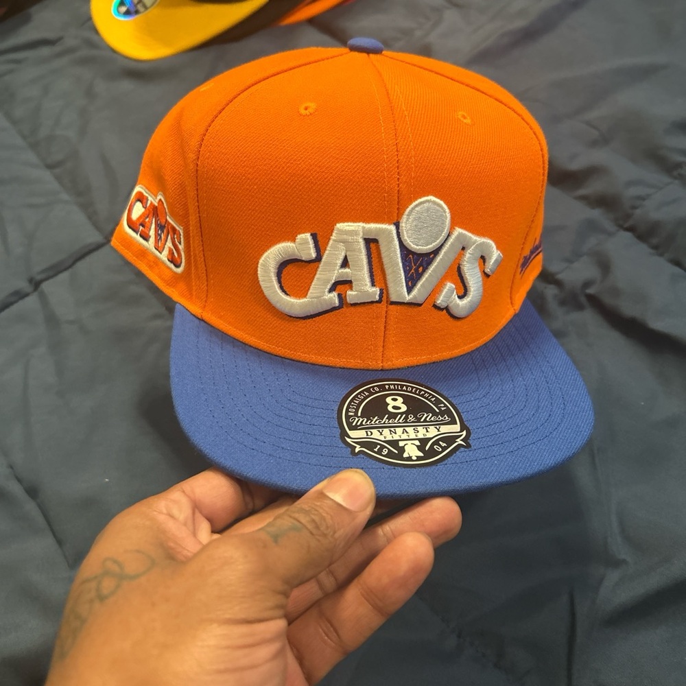 Mitchell & Ness Orange and Blue Cavs Cap